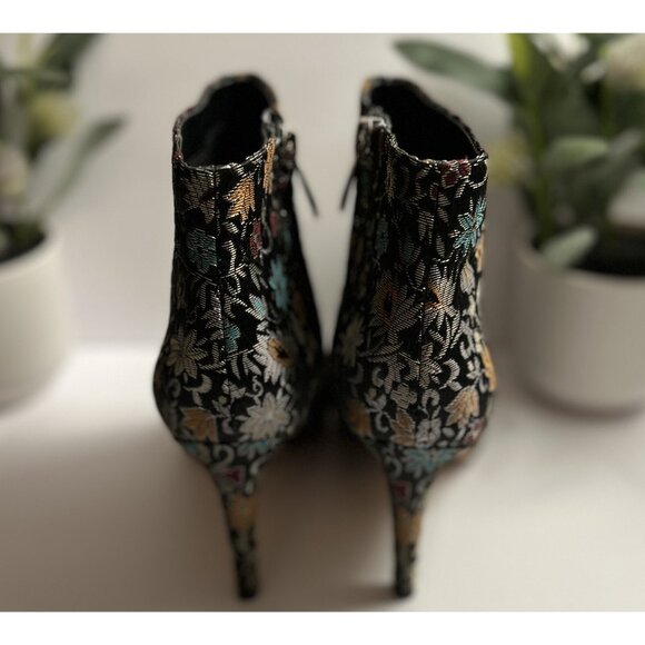SAM EDELMAN Olette Floral Brocade Tapestry Women's Sz 6 Stiletto Ankle Boots +🎁 - Picture 3 of 11